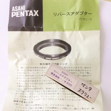 Asahi Pentax Reverse Adapter for K mount 50mm 55mm Lenses Japanese mamuals 30331