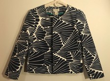 J.CREW WOMENS BLAZER JACKET SIZE 4 Blue and White Floral