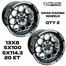 VMS RACING 5X100 5X114 MODULO DRAG WHEELS RACE TRACK RIMS SET 13X8 20 ET 5.30 BS