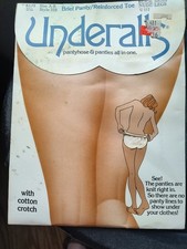 Vintage Underalls Pantyhose  Panties All in One Leg Size A-B NOS Beige Nude