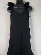 Vince Camuto Women's Black V-Neck Ruffled Strap Maxi Dress Size XS