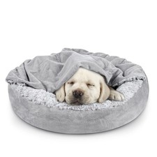 JOEJOY Small Dog Bed Cat Bed with Hooded Blanket, Cozy Cuddler Luxury Puppy P...