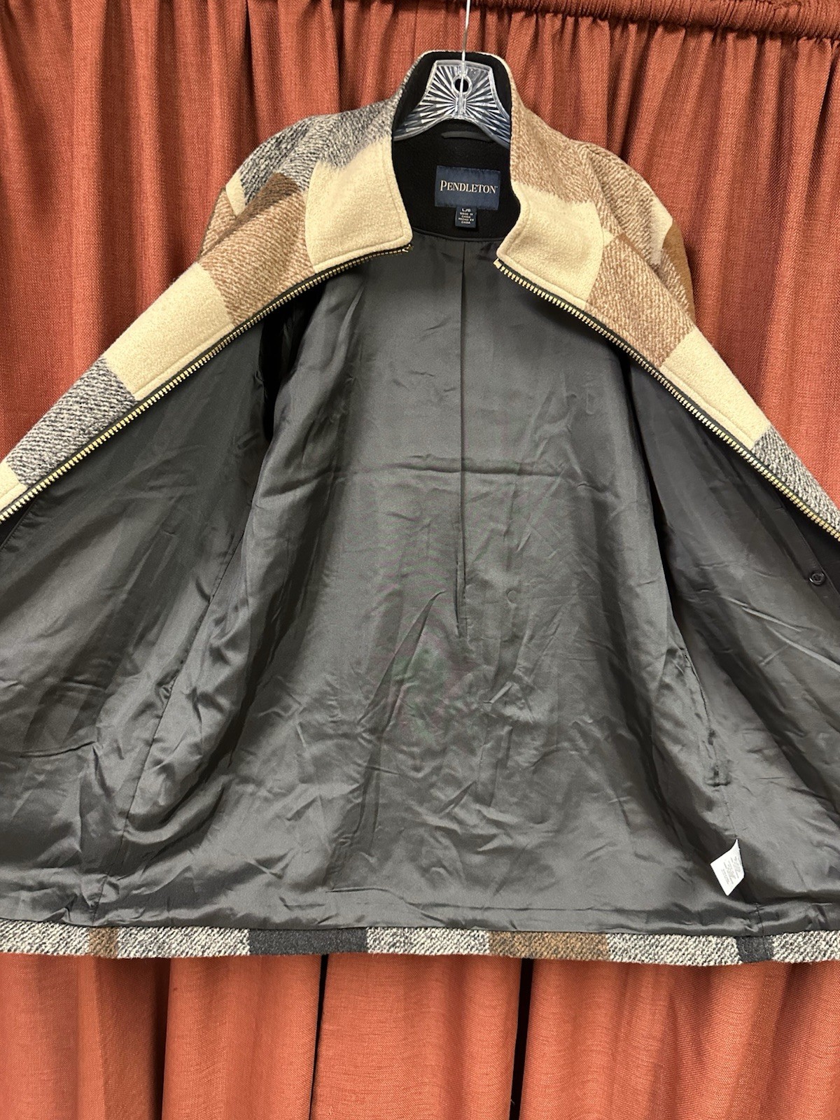 Pendleton Wool Blend Walker Coat Jacket Cream Bro… - image 6