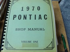 1970 Pontiac Factory Service Manual Volumes Onetwo Gto Grand Prix Firebird Ta