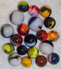 20 Assorted Jabo Classic Marbles.  MOSTLY PEEWEES.  Some UV Reactive.  Lot 0173 — photo 2