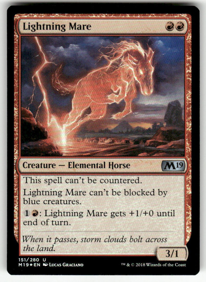 LIGHTNING MARE #151 MTG CORE SET 2019 FOIL