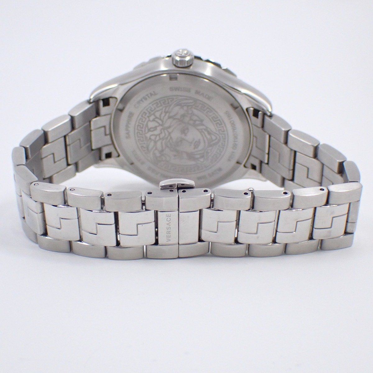 Versace Hellenyium GMT Quartz Men's Watch Blue Dial SS Band Used From Japan thumbnail 3