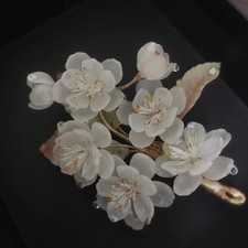 Glass Flower Hairpin Tassel Hanfu Hair Clip Vintage Chinese Style Headpiece