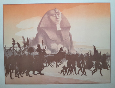 SPHINX ÄGYPTER ÄGYPTEN DRUCK Original Lithographie um 1896 Amedee Virola