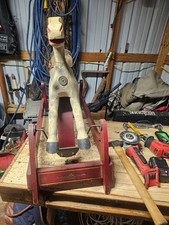 Antique Primitive Glider Rocking Hobby Horse Rustic Carved Wood Cast Iron Red