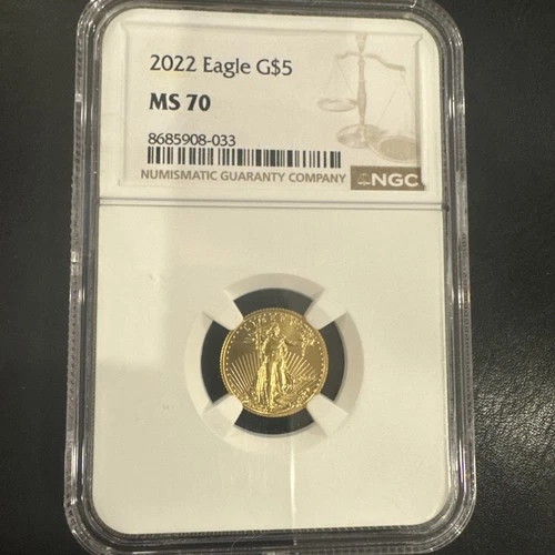 2022 American Gold Eagle NGC MS 70 1/10oz $5 coin collectible