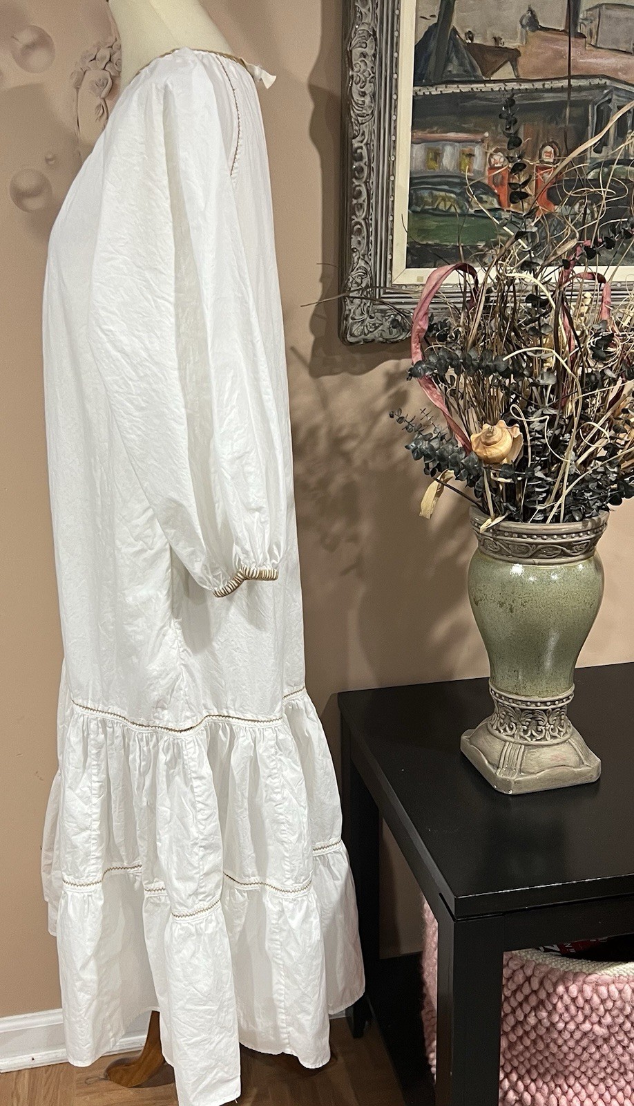 Figue Johanna White Cotton Midi Dress Size XL - image 3