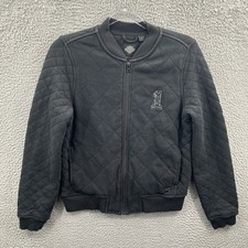 Harley Davidson Jacket Womens Small Black Quilted Bomber Motorcycle Bike Biker