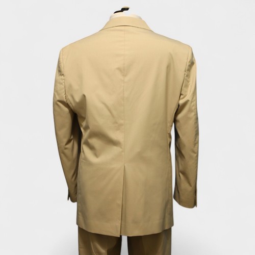 Brooks Brothers 2 Piece Suit 43R Beige Summer Cotton 346 Pleated 3 Button - Picture 4 of 20