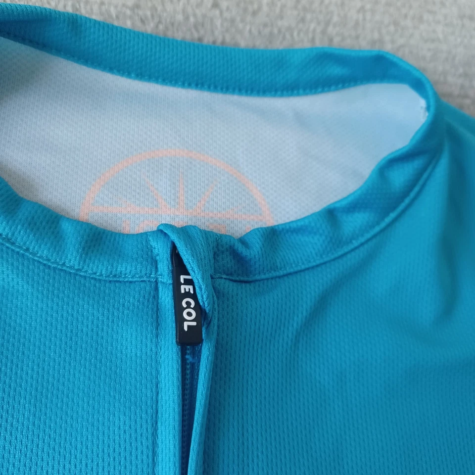 Le Col Cycling Jersey Mens L Sky Blue Full Zip Lightweight Stretch Short Sleeve - Image 3 of 4