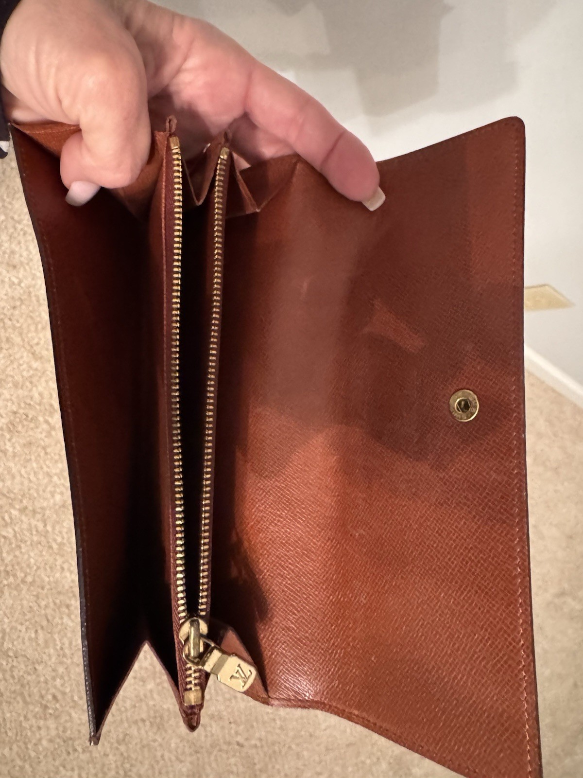 Authentic Louis VuittonMonogram Leather Brown wal… - image 4