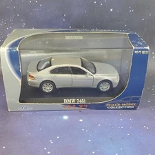 VTG Welly 1:32 Scale, BMW 745i, SILVER  Diecast in Display Pkg Mica World RARE