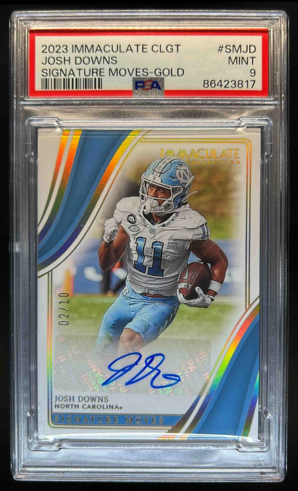 Josh Downs Panini Immaculate Collection Collegiate Signature Moves #SMJD Gold