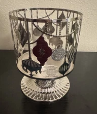 Bath & Body Works Ornament Winter Pedestal 3 Wick Candle Holder Sleeve 2022