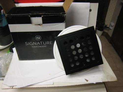 Signature Hardware SH608MB Menlo Square Shower Drain, Matte Black - Picture 1 of 6