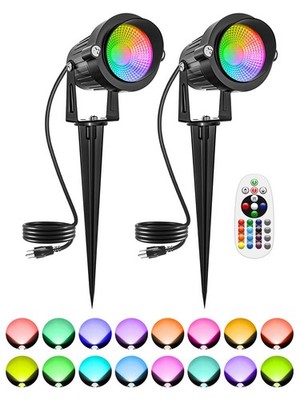 Christmas RGBW Outdoor Spotlights for Yard, 10W Color Changing Landscape Ligh...