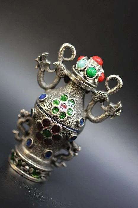 Tibetan Old Silver Dragon Buckle A7 - Image 2 of 4