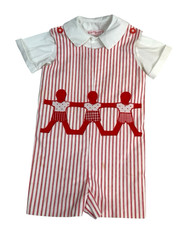 Lynley Designs New Orleans Child Size 6 Red/White Striped Jumper Top STAINS
