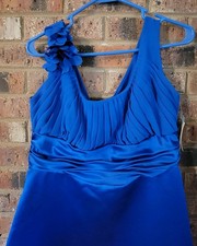 Davids Bridal Sleeveless Polyester Dress, Long, Blue Size 12