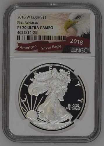 2018-W American Silver Eagle PF70 Ultra Cameo NGC