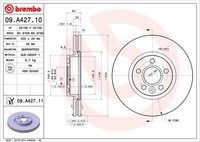 2X Bremsscheibe Vorne Brembo 09A42711 FÜR Ford Land Rover Volvo
