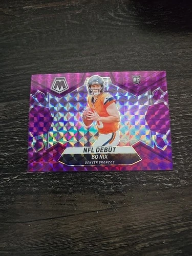 2024 Panini Mosaic - NFL Debut Bo Nix #271 Purple Mosaic Prizm /49 (RC)