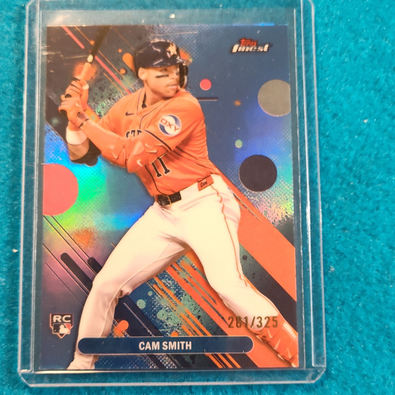 Topps 2025 Finest Rookie Sky Blue Refractor Cam Smith #54 Astros /325