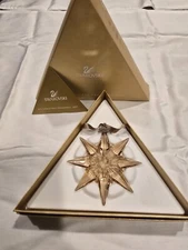 SWAROVSKI CRYSTAL 2009 ANNUAL SCS STAR GOLD SNOWFLAKE CHRISTMAS ORNAMENT NIB