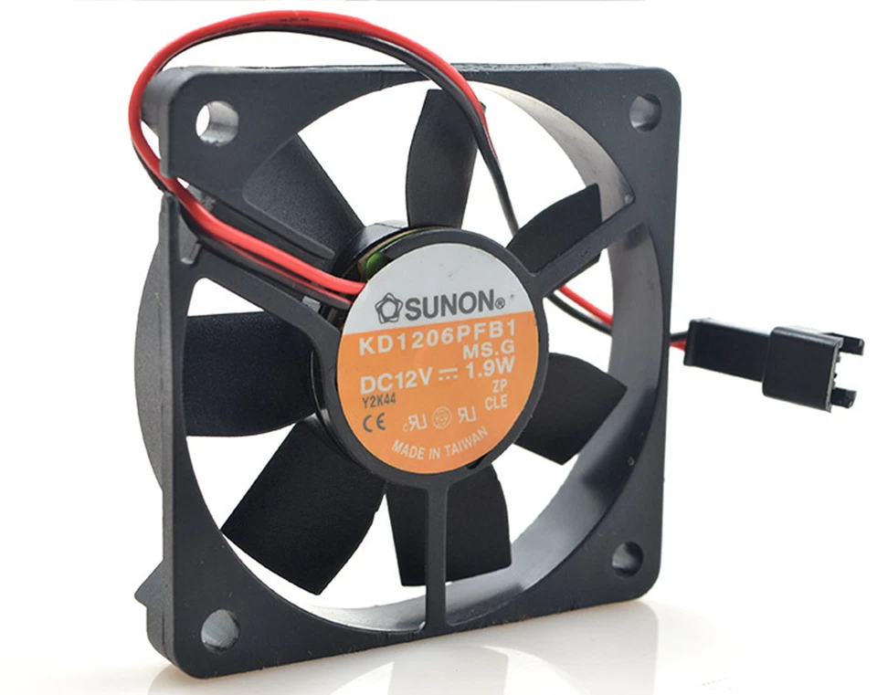 SUNON Cooling Fan 6010 12V 1.9W KD1206PFB1 6CM 60x 60x10mm 2.4"x2.4"x0.4" - Image 2 of 3