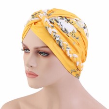 Indian Women Muslim Hijab Braid Turban Chemo Cap Hair Loss Bonnet Hat Wrap Head