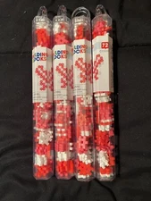 Lot of 4 (72/tube) Hashtag Building Blocks Teaching Supply Manipulative Red Pink