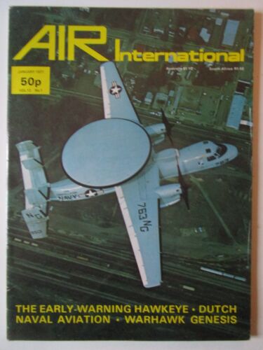 AIR INTERNATIONAL 1/1977 E-2C HAWKEYE KONINKLIJKE MARINE HAWK MONOPLANES P-40 - Afbeelding 1 van 5