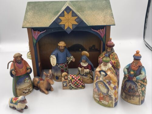 Jim Shore Heartwood Creek Christmas Nativity 2004 10pc Complete Set Joseph Flaw - Picture 1 of 24