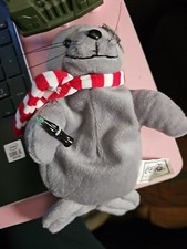 Coca Cola Plush Seal 1997 Red White Scarf Coke Bottle with Damaged Tag