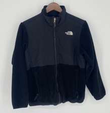 The North Face Girls Sz XL 18 Polartec Full Zip Black Fleece Jacket No Hood, Bin