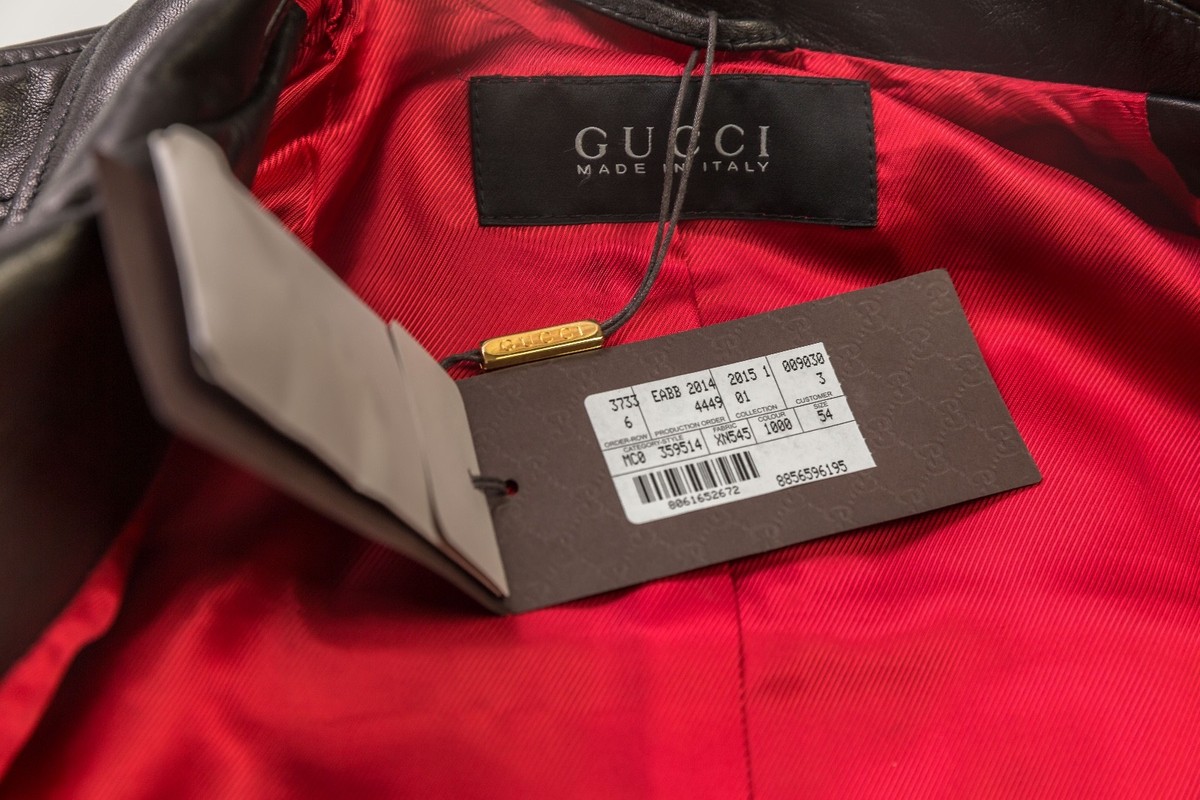 NWT GUCCI Moto Blouson Black Cafe Racer Mens Lamb LEATHER Jacket