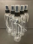 10 X 250ml PET Clear Plastic Tall Boston Bottle WITH Black Atomiser Spray UK