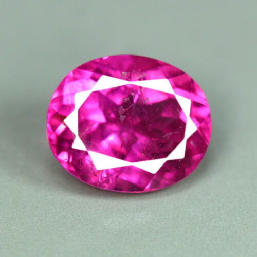 1.23ct 7.4x6.2mm Oval Natural Rubellite Tourmaline Unheated Gemstone, Mozambique - Picture 1 of 6