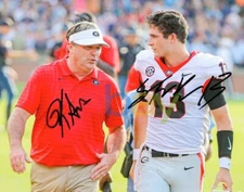 KIRBY SMART & STETSON BENNETT SIGNED 8x10 AUTOGRAPHED PHOTO GEORGIA BULLDOGS rp