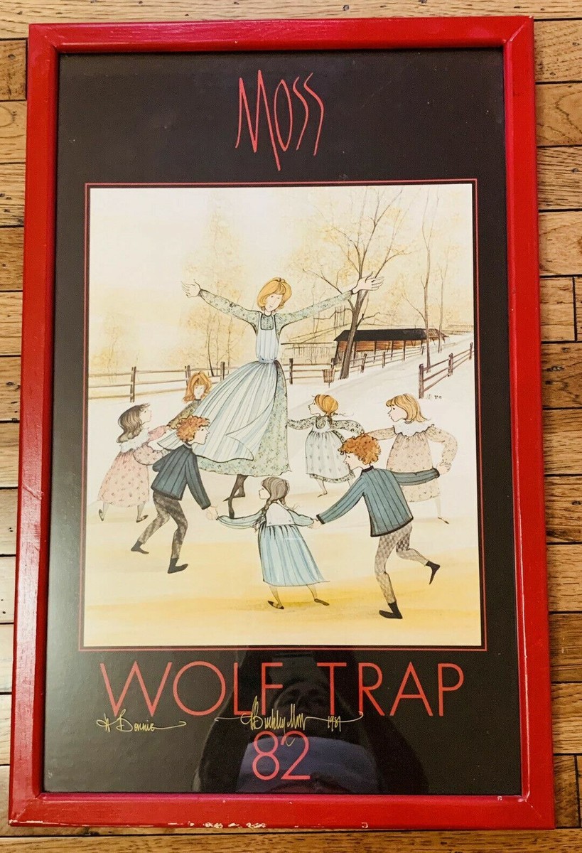 P Buckley Moss Wolf Trap 82 Poster Framed Autographed Signed on