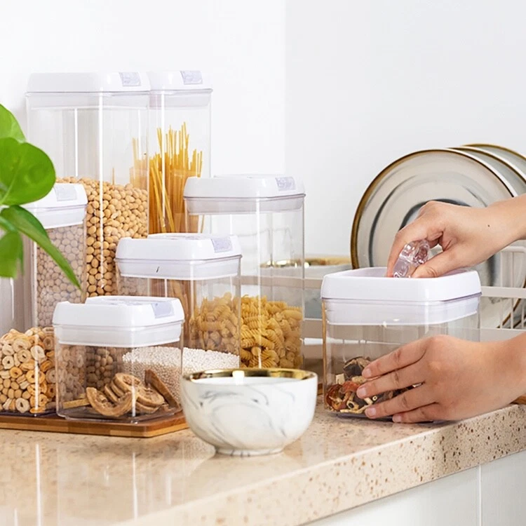 Air tight food storage containers, 7 Pieces BPA Free Plastic Silicone Sealing