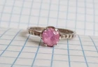 Vintage Ring Pink stone Sterling Silver 925 star USSR times Women Jewelry size 8