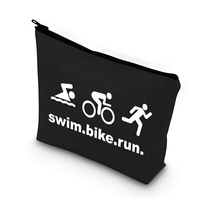 BDPWSS Triathlon Gifts Swim Bike Run Cosmetic Makeup Bag Travel Pouch For Wom...
