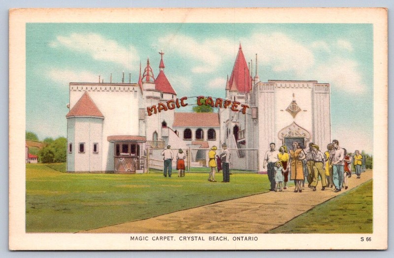 K64/ Crystal beach ontario Canada Postcard c1930s Magic Carpet 131