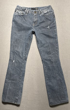 Just Cavalli ITTIERRE Jeans Womens 30 28x32 Boot Button Fly Distressed Denim